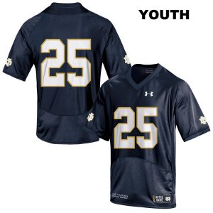 Notre Dame Fighting Irish Youth John Mahoney #25 Navy Under Armour No Name Authentic Stitched College NCAA Football Jersey DQJ2299TO